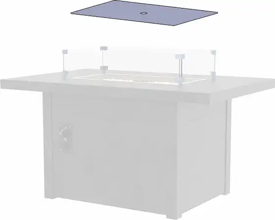 Rectangular Fire Table Smoked Glass Cover