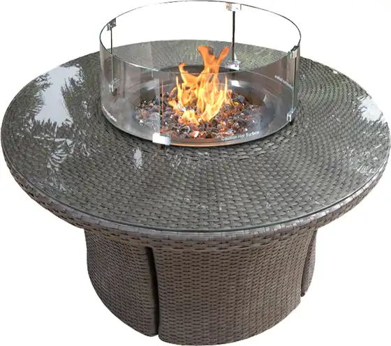 42” Woven Fire Table Round
