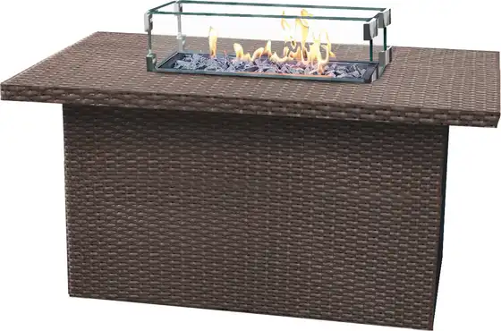 48″ Woven Fire Table Rectangle
