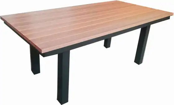 Hixon Slat Rectangle Conversation Table with Polytuf Top