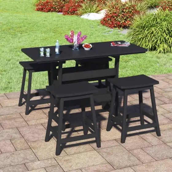 Oceanview 4 Seat Outdoor Counter Height Table Patio Set – Poly Lumber