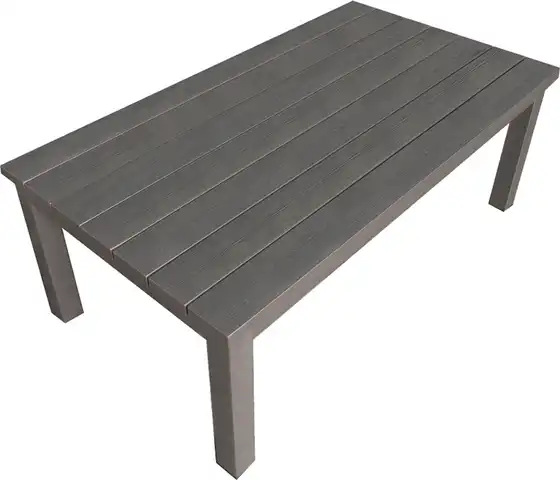 Overton Conversation table w/ textured alum. wood look finish/strong